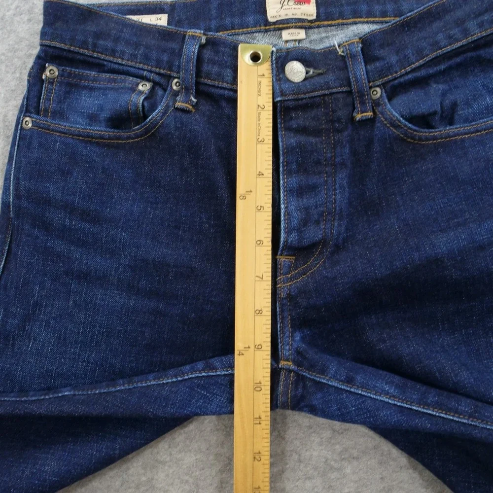 J Crew 484 Jeans Mens 31 Blue Slevedge Slim Straight Mid Rise Button Fly